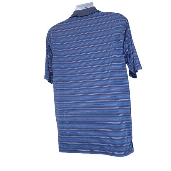 Pebble Beach Performance Men's Large Striped Golf Polo Shirt - Picture 2 of 6